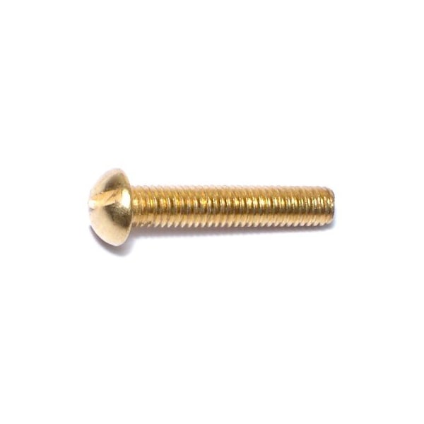 Midwest Fastener 1032 x 1 in Slotted Round Machine Screw, Plain Brass
